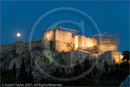 Moonrise over the Acropolis from Areopagos Rock, Athens, Greece 25 September 2007
