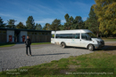 Ulreke and the minibus at the Glenmore Campsite - Loch Morlich and Glenmore Forest - Day 2 Speyside 2013-10-09_16 Kindrogan - Field Studies Council Autumn Birds and Migration course at Kindrogran, near Enochdhu, Blairgowrie, Perth and Kinross